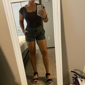 Olive Green Activewear Shorts